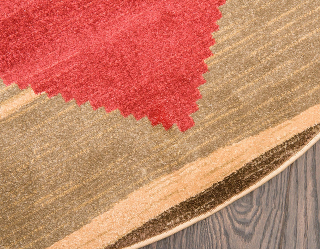 Tan 8' x 8' Fars Round Area Rug 100% Polypropylene Unique Traditional Carpet for Classical Living, Dining Room & Office Spaces for Sale at Rug Engine