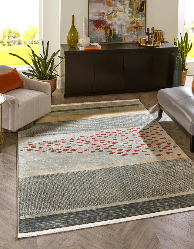Blue 10' x 14' 1 Fars Rectangle Area Rug 100% Polypropylene Unique Traditional Carpet for Classical Living, Dining Room & Office Spaces for Sale at Rug Engine