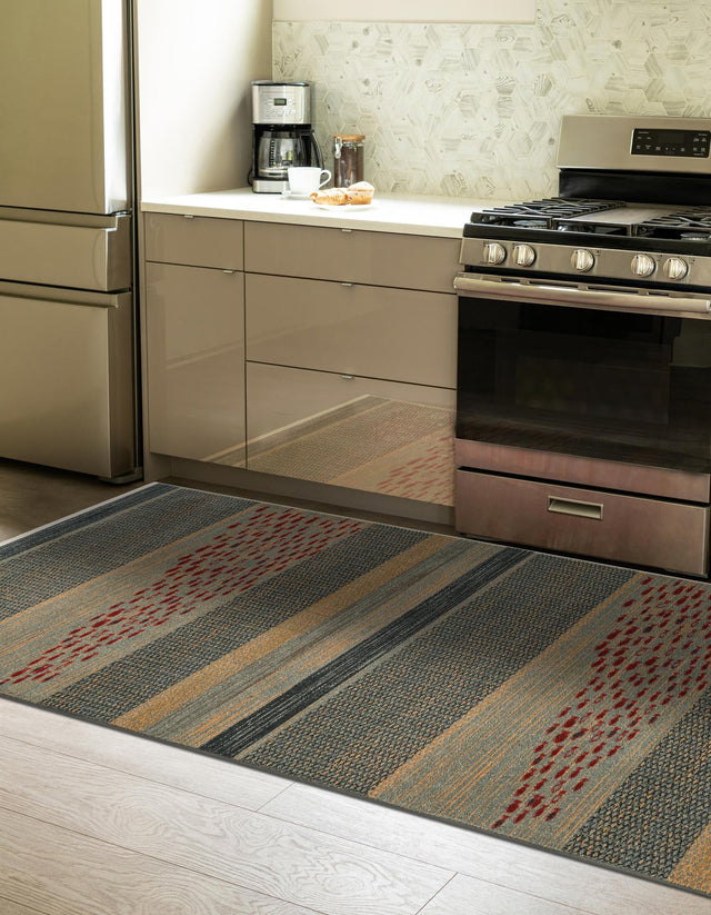 Blue 2' 7 x 19' 8 Fars Runner Area Rug 100% Polypropylene Unique Traditional Carpet for Classical Living, Dining Room & Office Spaces for Sale at Rug Engine