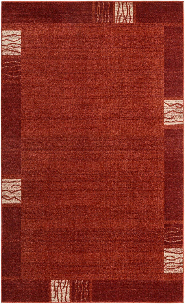 Terracotta 5' 3 x 8' Del Mar Rectangle Area Rug 100% Polypropylene Easy Clean Stain Resistant Vivid Modern Carpet Mat for Home Decor Interior Designing for Sale at Rug Engine