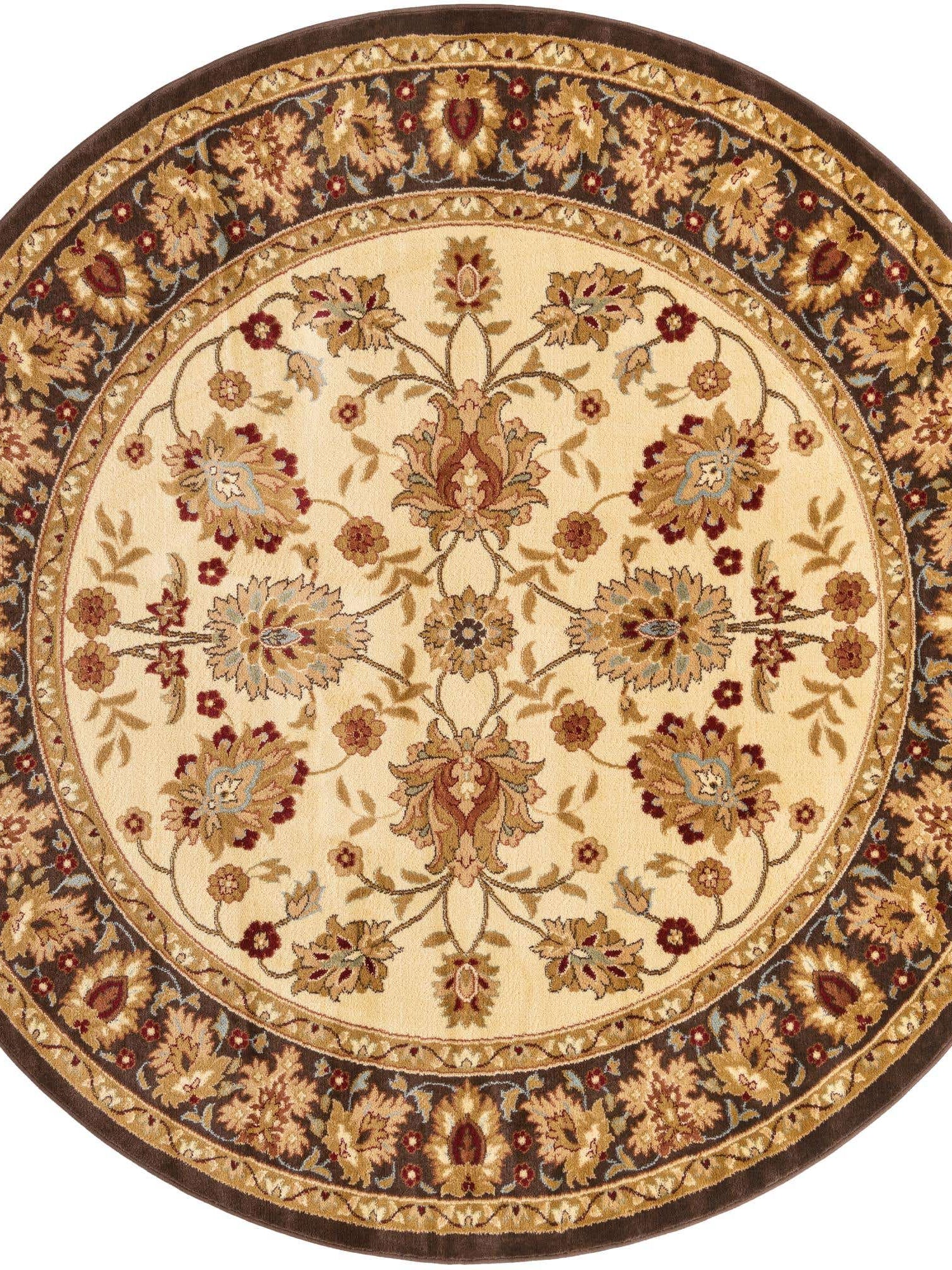Cream 7' 10 x 7' 10 Voyage Round Area Rug