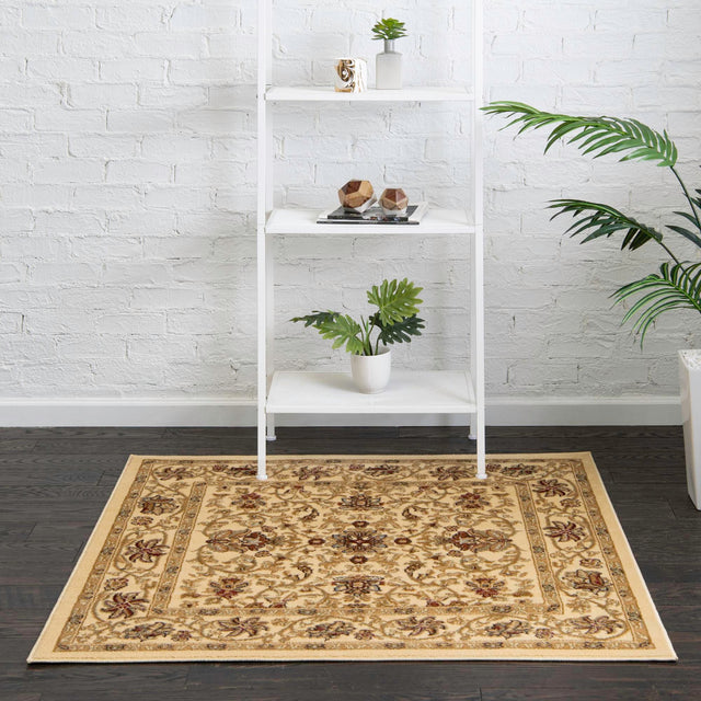 Cream 4' 1 x 4' 1 Voyage Square Area Rug