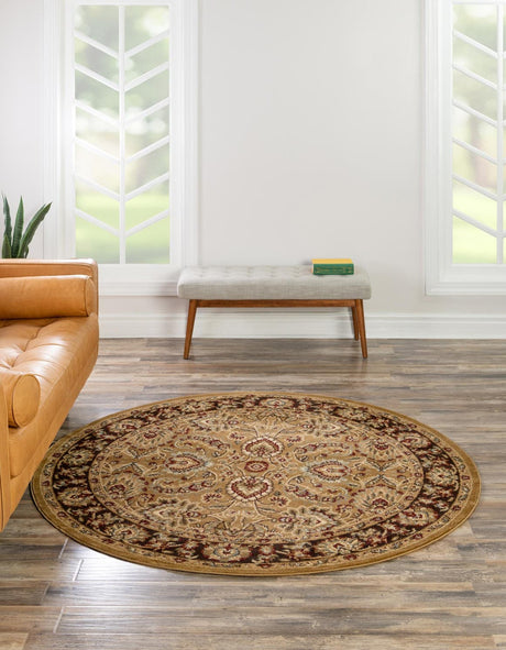 Tan 6' 1 x 6' 1 Voyage Round Area Rug