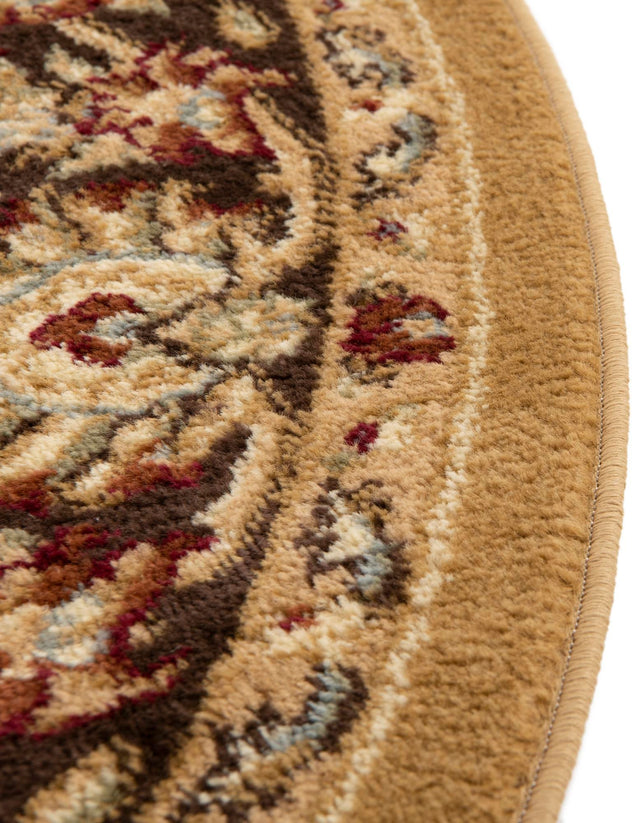 Tan 6' 1 x 6' 1 Voyage Round Area Rug