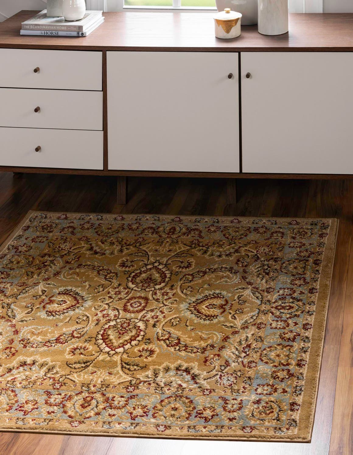 Dark Yellow 4' 1 x 4' 1 Voyage Square Area Rug