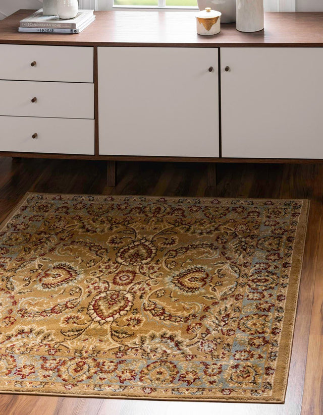 Dark Yellow 4' 1 x 4' 1 Voyage Square Area Rug