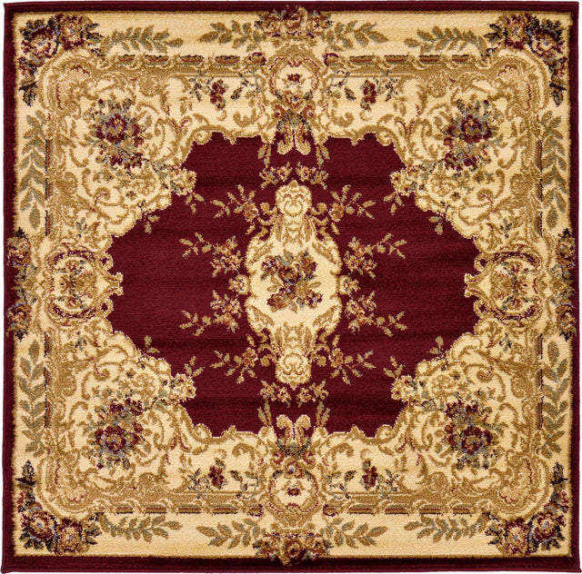 Red 4' 1 x 4' 1 Versailles Square Area Rug
