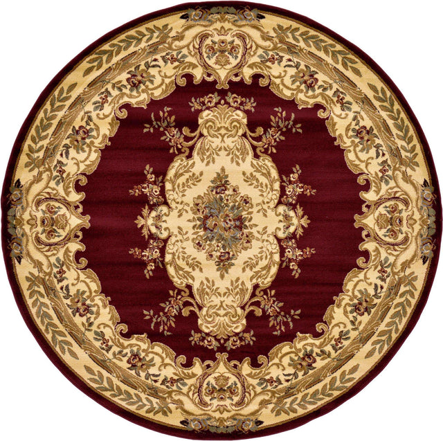 Red 7' 10 x 7' 10 Versailles Round Area Rug