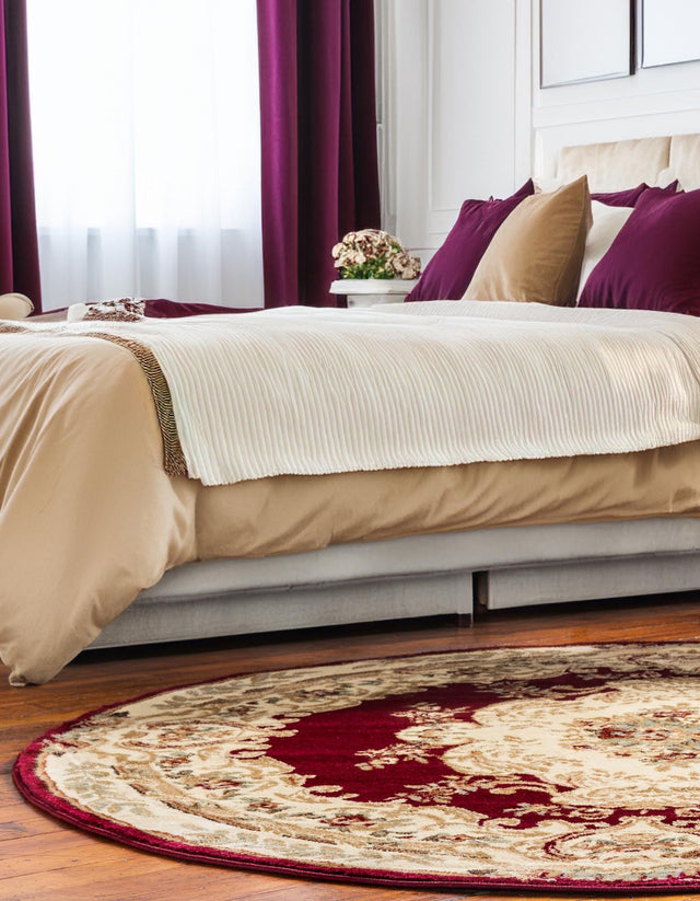 Red 4' 1 x 4' 1 Versailles Round Area Rug