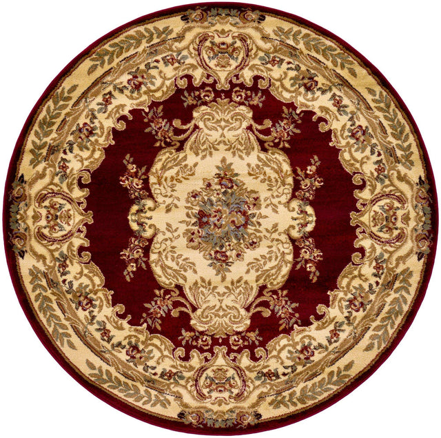 Red 6' 1 x 6' 1 Versailles Round Area Rug
