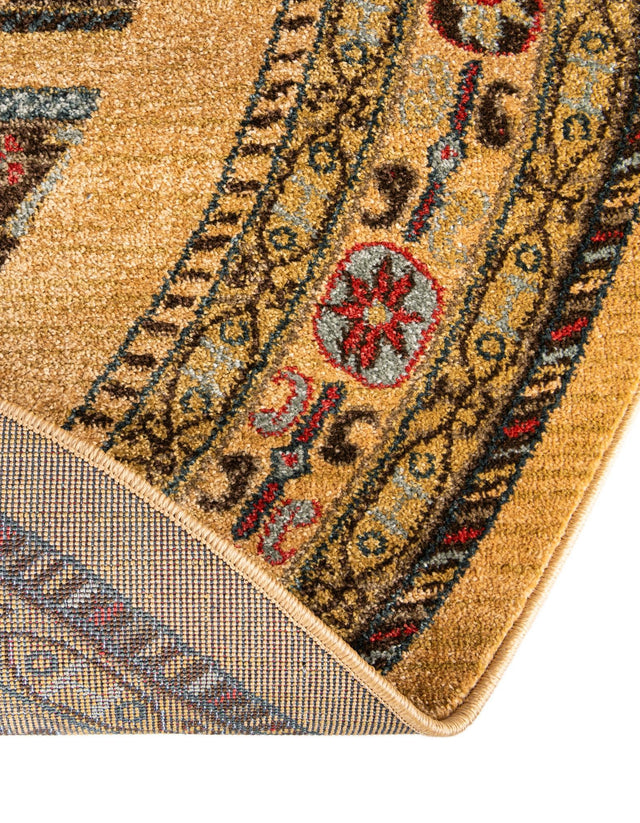 Tan 6' 1 x 6' 1 Fars Round Area Rug 100% Polypropylene Unique Traditional Carpet for Classical Living, Dining Room & Office Spaces for Sale at Rug Engine