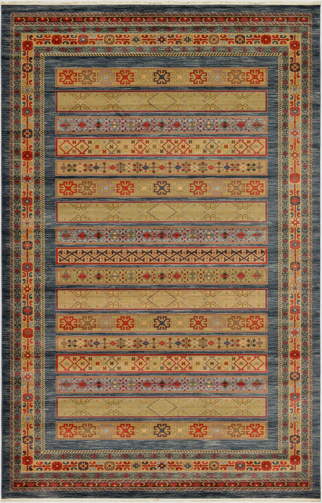 Blue 10' 6 x 16' 5 Fars Rectangle Area Rug 100% Polypropylene Unique Traditional Carpet for Classical Living, Dining Room & Office Spaces for Sale at Rug Engine