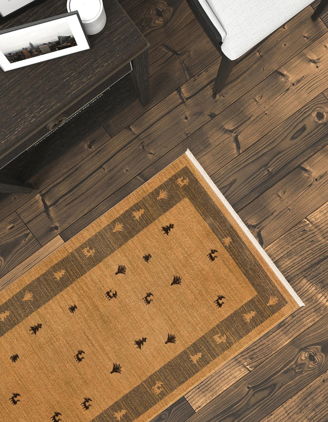 Tan 2' 7 x 10' Fars Runner Area Rug 100% Polypropylene Unique Traditional Carpet for Classical Living, Dining Room & Office Spaces for Sale at Rug Engine