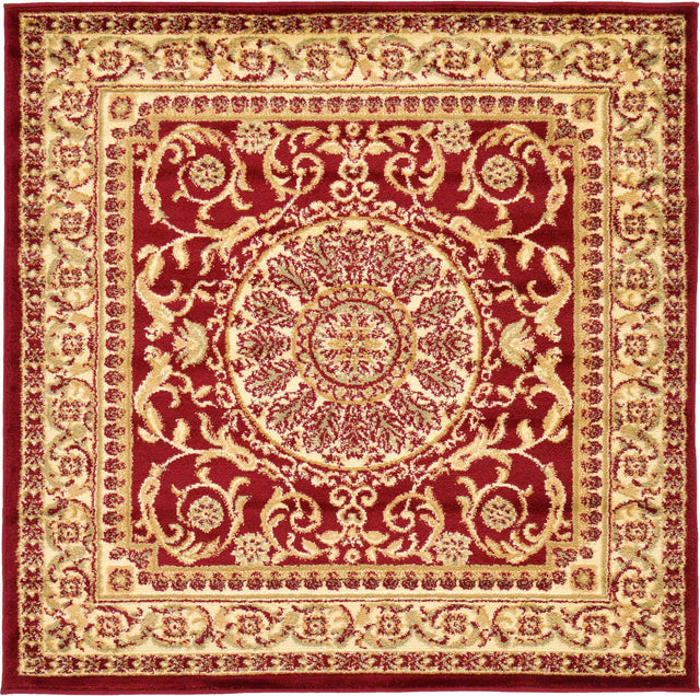 Red 4' 1 x 4' 1 Versailles Square Area Rug