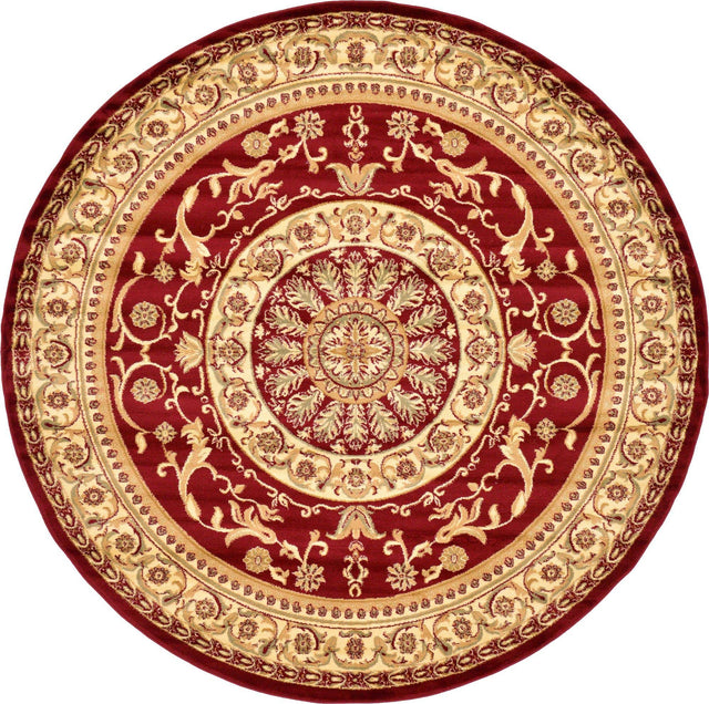 Red 7' 10 x 7' 10 Versailles Round Area Rug