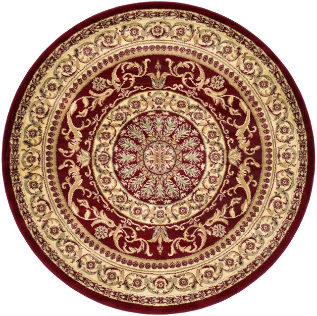 Red 6' 1 x 6' 1 Versailles Round Area Rug