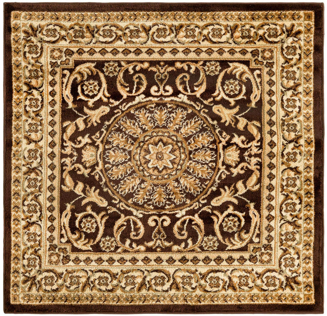 Brown 4' 1 x 4' 1 Versailles Square Area Rug