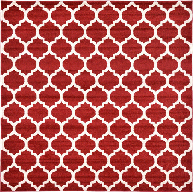 Dark Terracotta 10' x 10' Trellis Square Area Rug