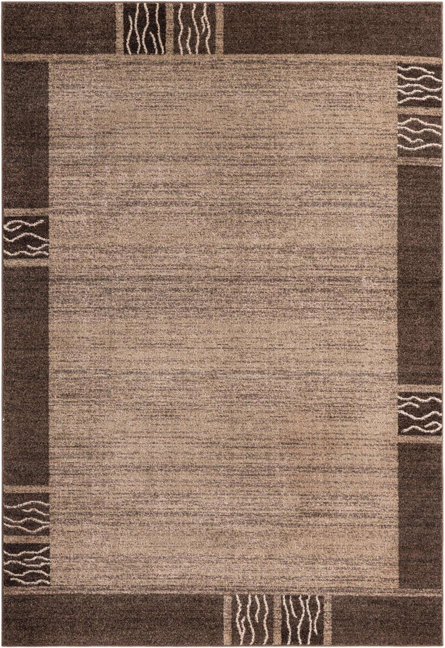 Dark Beige 7' 1 x 10' Del Mar Rectangle Area Rug 100% Polypropylene Easy Clean Stain Resistant Vivid Modern Carpet Mat for Home Decor Interior Designing for Sale at Rug Engine