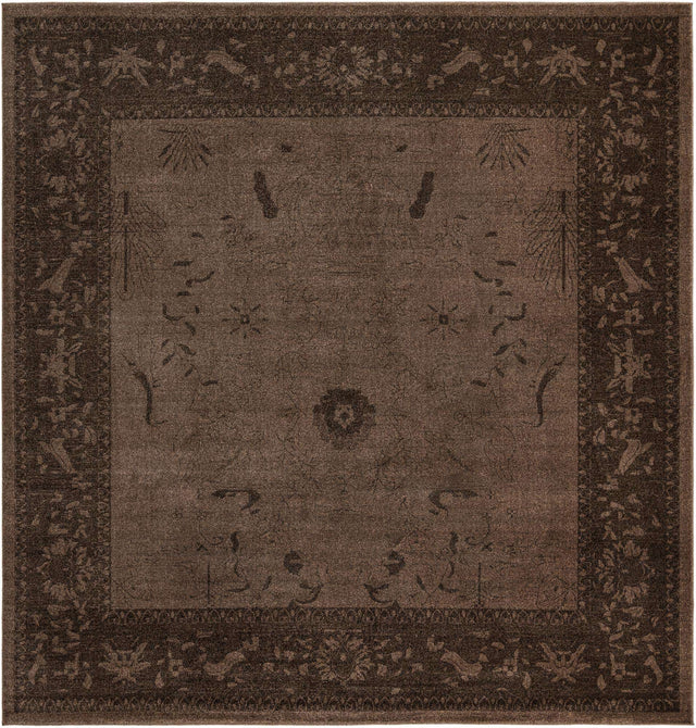 Brown 10' x 10' La Jolla Square Area Rug 100% Polypropylene Traditional Pattern Easy Clean Carpet for Living, Dining, Bedroom, Office for Sale at Rug Engine