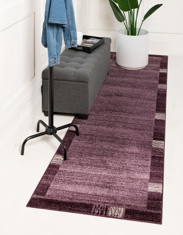 Violet 2' 7 x 10' Del Mar Runner Area Rug 100% Polypropylene Easy Clean Stain Resistant Vivid Modern Carpet Mat for Home Decor Interior Designing for Sale at Rug Engine