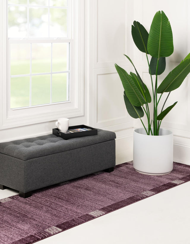 Violet 2' 7 x 10' Del Mar Runner Area Rug 100% Polypropylene Easy Clean Stain Resistant Vivid Modern Carpet Mat for Home Decor Interior Designing for Sale at Rug Engine