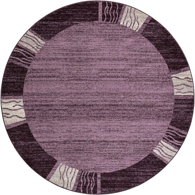 Violet 7' 10 x 7' 10 Del Mar Round Area Rug 100% Polypropylene Easy Clean Stain Resistant Vivid Modern Carpet Mat for Home Decor Interior Designing for Sale at Rug Engine