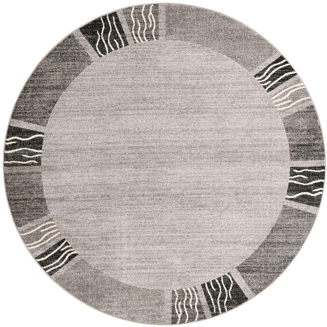 Light Gray 7' 10 x 7' 10 Del Mar Round Area Rug 100% Polypropylene Easy Clean Stain Resistant Vivid Modern Carpet Mat for Home Decor Interior Designing for Sale at Rug Engine