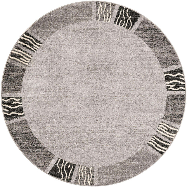 Light Gray 6' 1 x 6' 1 Del Mar Round Area Rug 100% Polypropylene Easy Clean Stain Resistant Vivid Modern Carpet Mat for Home Decor Interior Designing for Sale at Rug Engine