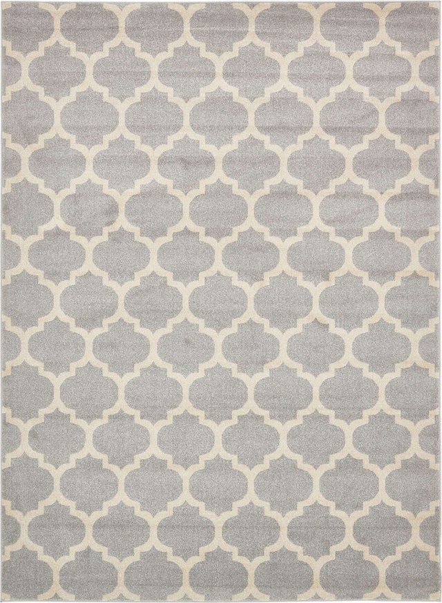 Light Gray 7' 10 x 11' Trellis Rectangle Area Rug
