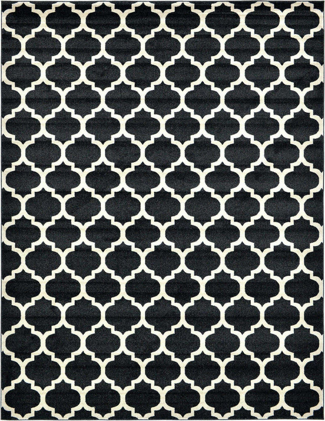 Black 10' x 13' 1 Trellis Rectangle Area Rug