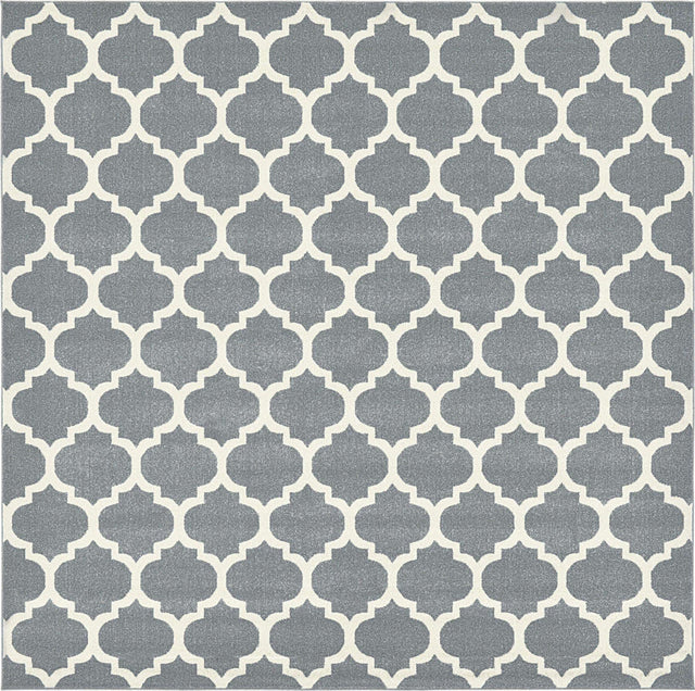 Dark Gray 10' x 10' Trellis Square Area Rug