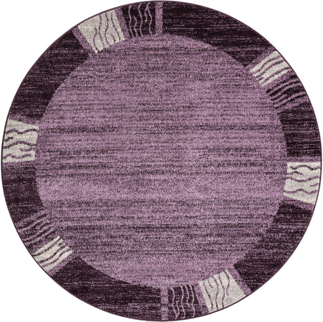 Violet 6' 1 x 6' 1 Del Mar Round Area Rug 100% Polypropylene Easy Clean Stain Resistant Vivid Modern Carpet Mat for Home Decor Interior Designing for Sale at Rug Engine