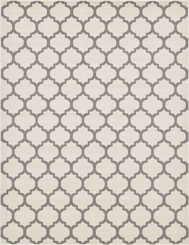 Beige and Gray 10' x 13' 1 Trellis Rectangle Area Rug