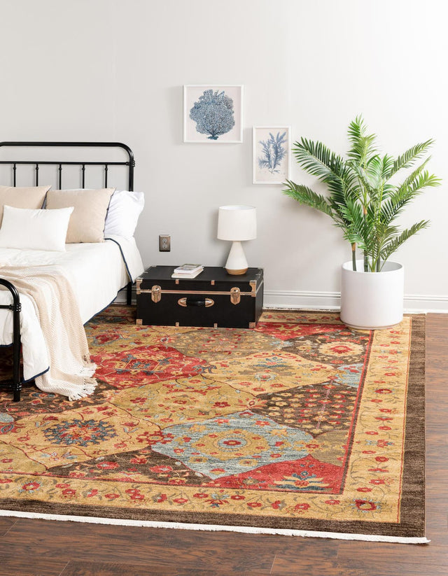 Multicolor 10' x 10' Edinburgh Square Area Rug 100% Polypropylene Easy Clean With Cotton Backing Traditional Classic Design Carpet for Living, Dining Room, Office for Sale at Rug Engine