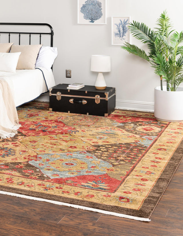 Multicolor 10' x 10' Edinburgh Square Area Rug 100% Polypropylene Easy Clean With Cotton Backing Traditional Classic Design Carpet for Living, Dining Room, Office for Sale at Rug Engine