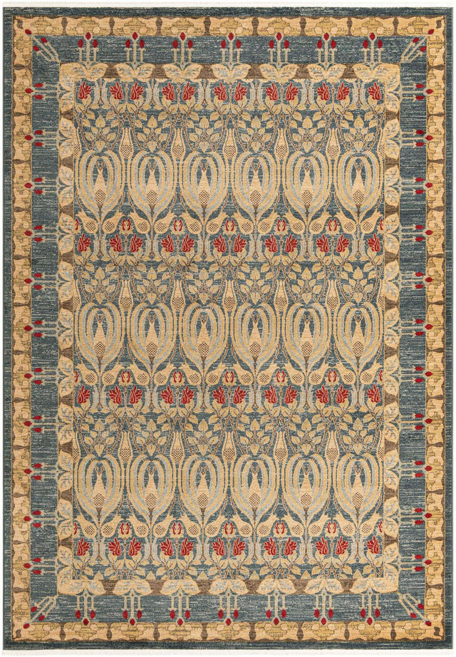 Navy Blue 8' x 11' Edinburgh Rectangle Area Rug 100% Polypropylene Easy Clean With Cotton Backing Traditional Classic Design Carpet for Living, Dining Room, Office for Sale at Rug Engine