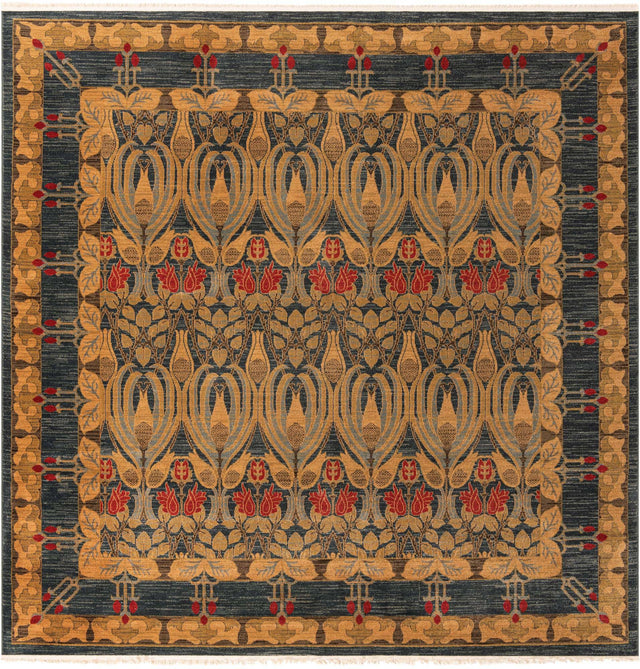 Navy Blue 10' x 10' Edinburgh Square Area Rug 100% Polypropylene Easy Clean With Cotton Backing Traditional Classic Design Carpet for Living, Dining Room, Office for Sale at Rug Engine