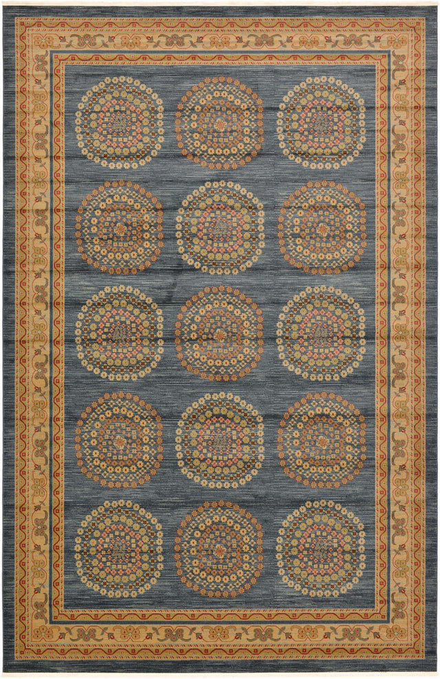Blue 10' 6 x 16' 5 Fars Rectangle Area Rug 100% Polypropylene Unique Traditional Carpet for Classical Living, Dining Room & Office Spaces for Sale at Rug Engine