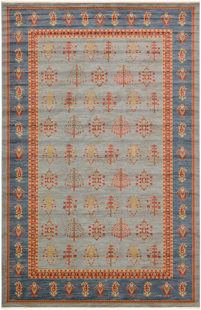 Light Blue 10' 6 x 16' 5 Fars Rectangle Area Rug 100% Polypropylene Unique Traditional Carpet for Classical Living, Dining Room & Office Spaces for Sale at Rug Engine