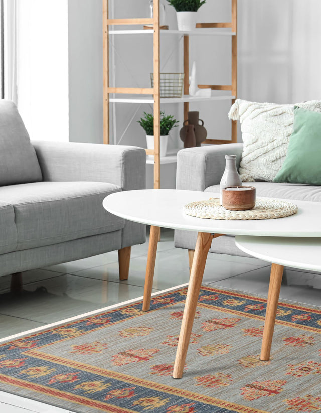 Light Blue 2' 7 x 10' Fars Runner Area Rug 100% Polypropylene Unique Traditional Carpet for Classical Living, Dining Room & Office Spaces for Sale at Rug Engine