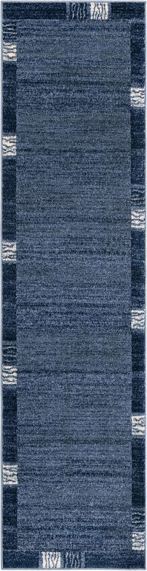 Light Blue 2' 7 x 10' Del Mar Runner Area Rug 100% Polypropylene Easy Clean Stain Resistant Vivid Modern Carpet Mat for Home Decor Interior Designing for Sale at Rug Engine