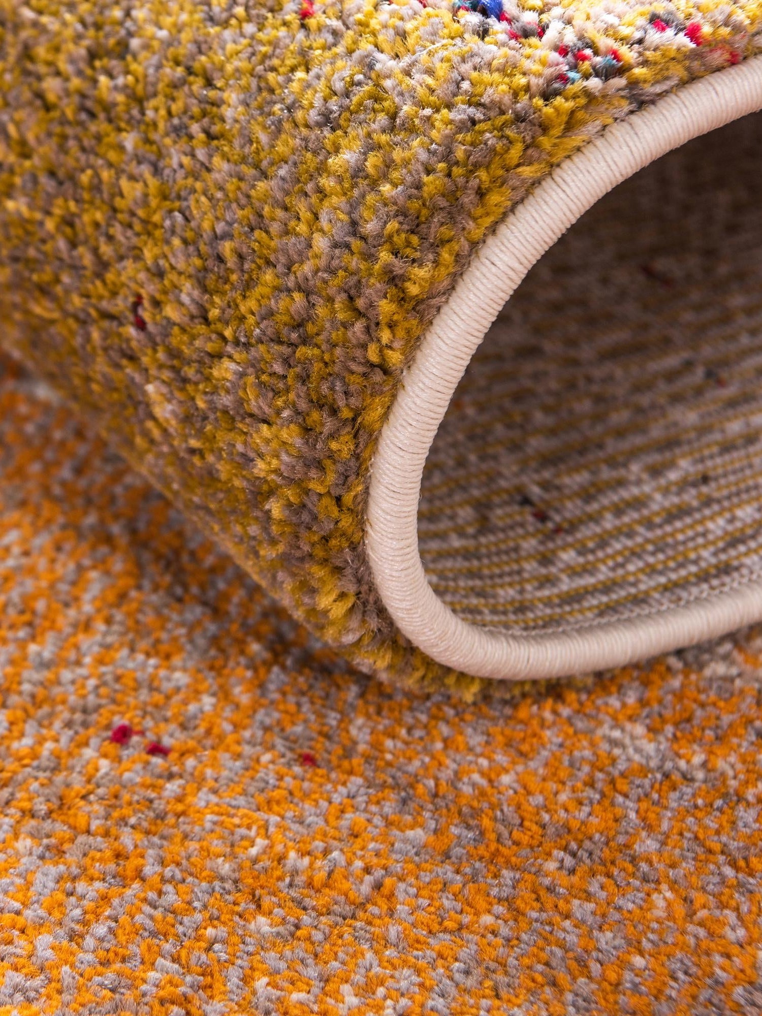Orange 6' 1 x 6' 1 Estrella Round Area Rug 100% Polypropylene Non-Shedding Stain Resistant Carpet Colorful Modern Abstract Design Easy Clean for Home Decor for Sale at Rug Engine