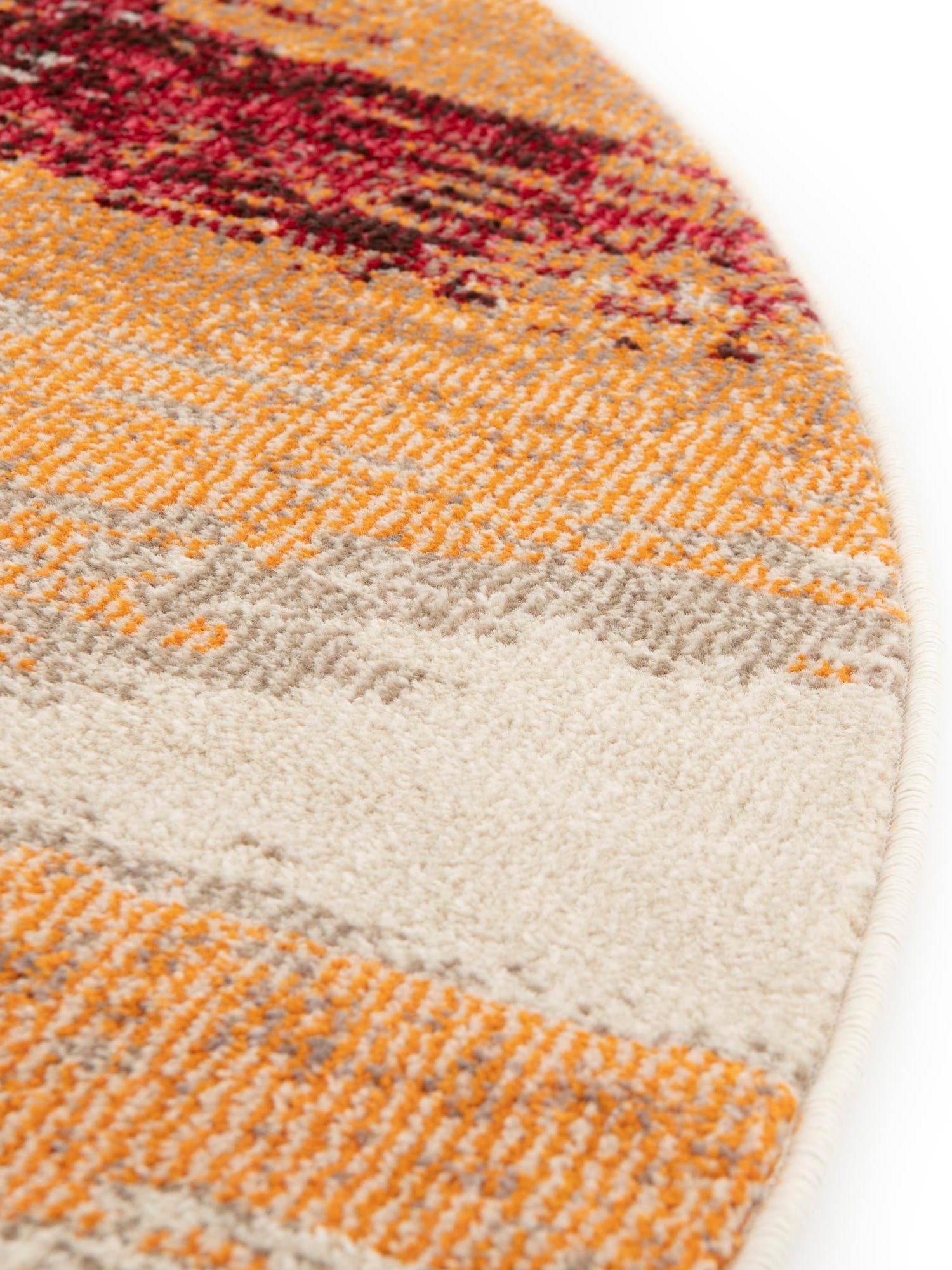 Orange 6' 1 x 6' 1 Estrella Round Area Rug 100% Polypropylene Non-Shedding Stain Resistant Carpet Colorful Modern Abstract Design Easy Clean for Home Decor for Sale at Rug Engine