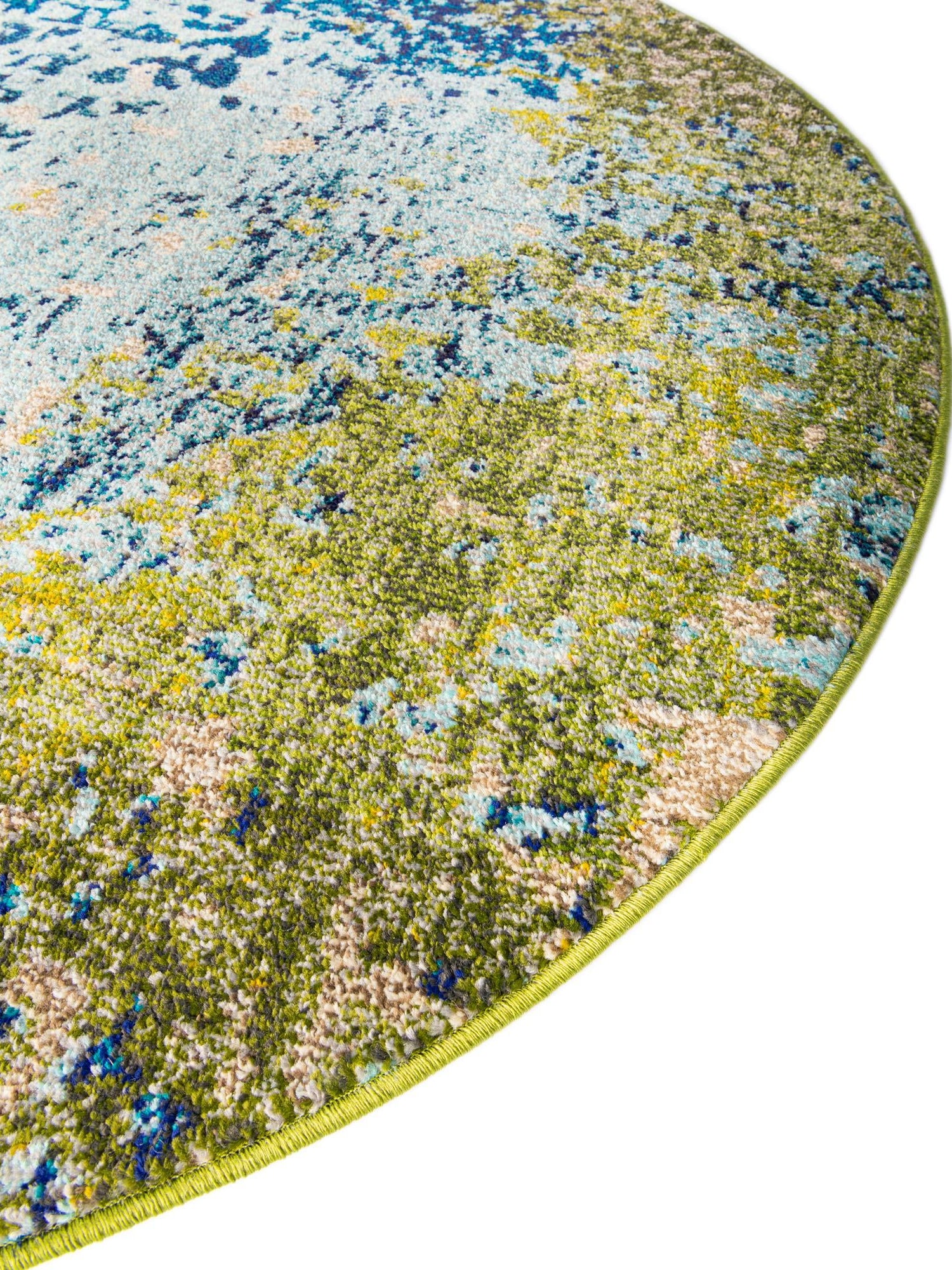 Blue 4' 1 x 4' 1 Estrella Round Area Rug 100% Polypropylene Non-Shedding Stain Resistant Carpet Colorful Modern Abstract Design Easy Clean for Home Decor for Sale at Rug Engine