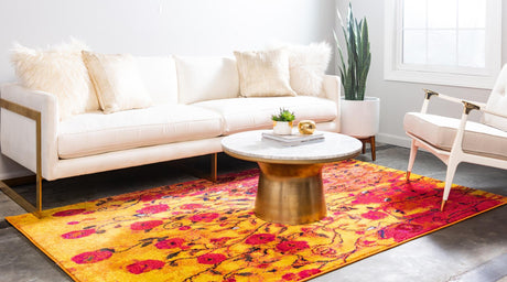 Yellow 10' 6 x 16' 5 Estrella Rectangle Area Rug 100% Polypropylene Non-Shedding Stain Resistant Carpet Colorful Modern Abstract Design Easy Clean for Home Decor for Sale at Rug Engine