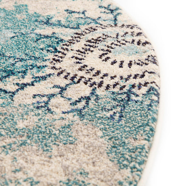 Beige 6' 1 x 6' 1 Estrella Round Area Rug 100% Polypropylene Non-Shedding Stain Resistant Carpet Colorful Modern Abstract Design Easy Clean for Home Decor for Sale at Rug Engine