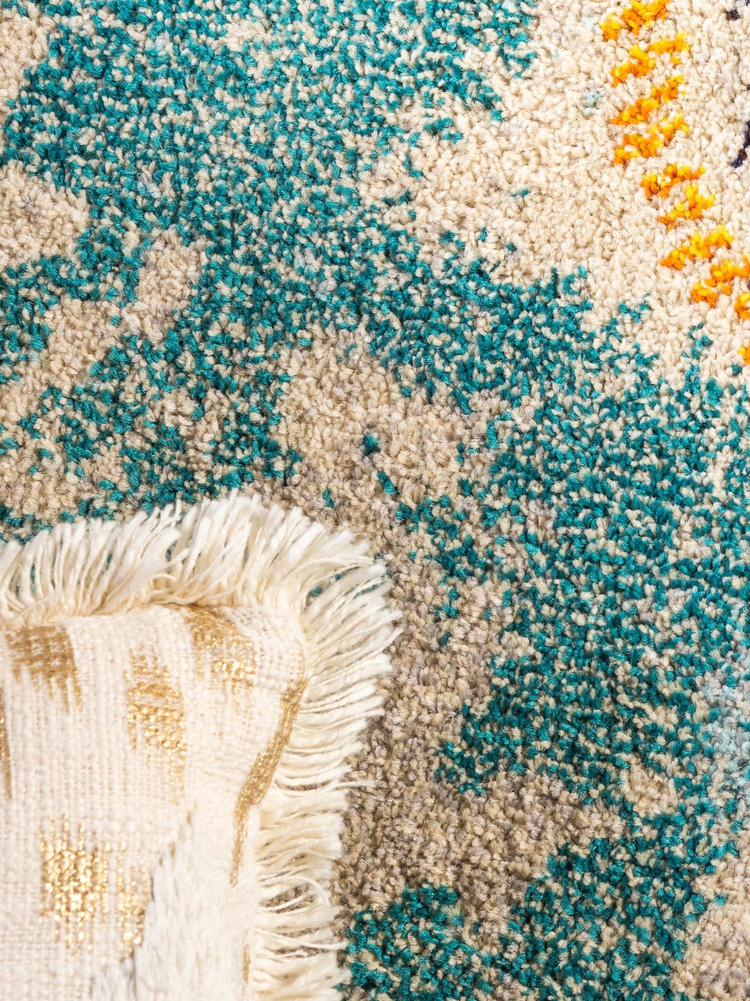 Beige 7' 1 x 10' Estrella Rectangle Area Rug 100% Polypropylene Non-Shedding Stain Resistant Carpet Colorful Modern Abstract Design Easy Clean for Home Decor for Sale at Rug Engine