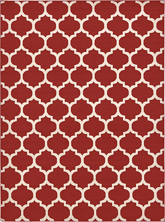 Dark Terracotta 7' 10 x 11' Trellis Rectangle Area Rug