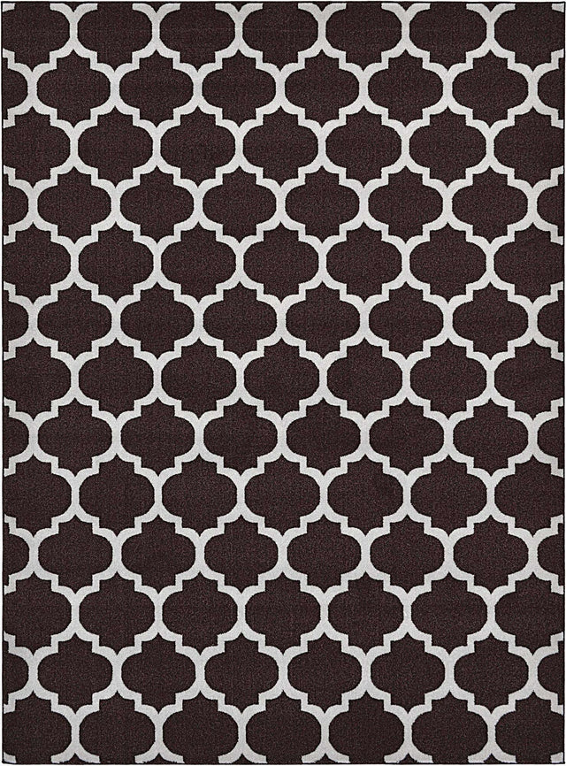Chocolate Brown 7' 10 x 11' Trellis Rectangle Area Rug